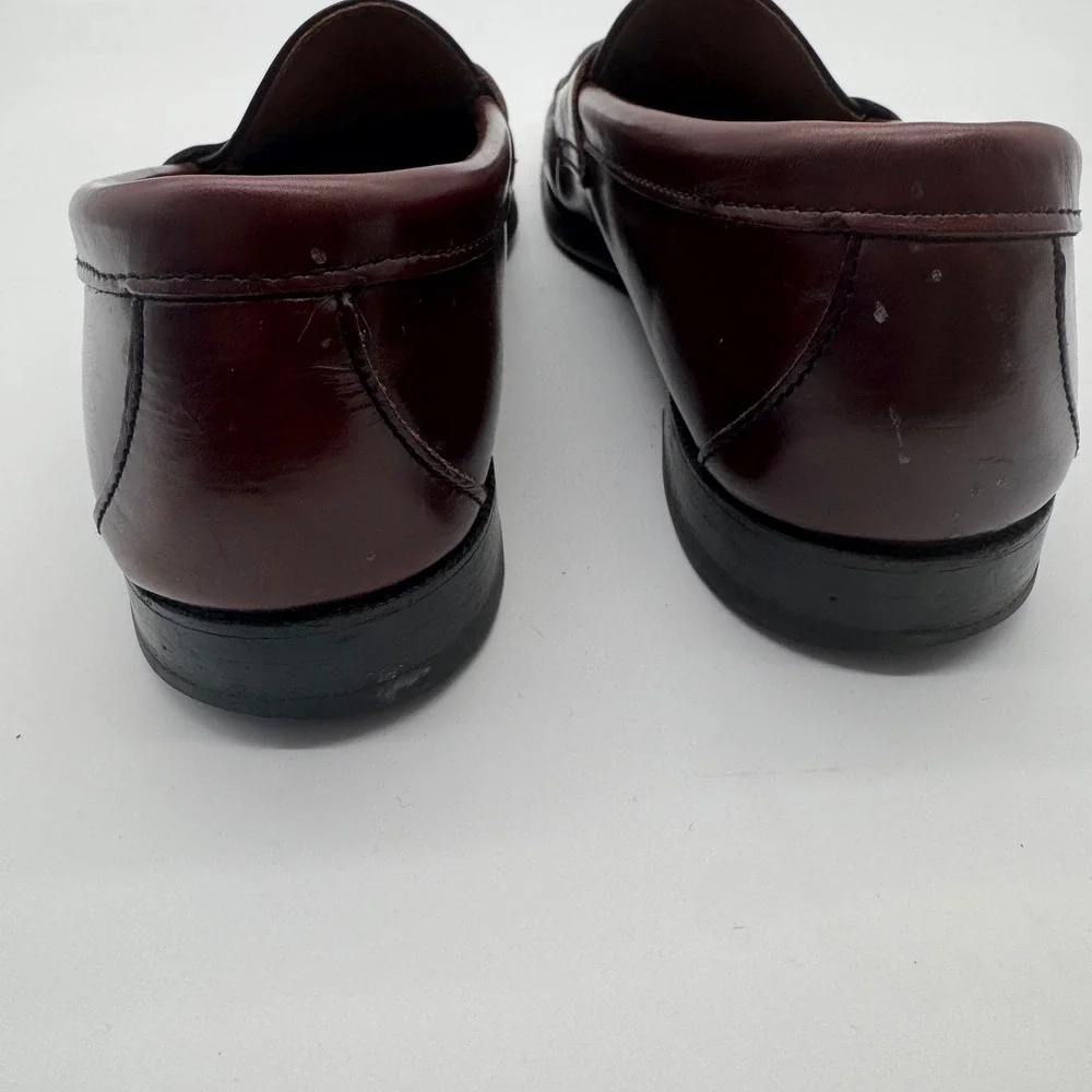 Classic Burgundy Leather Penny Loafers Men's Dress Shoes Size‎ 11 B